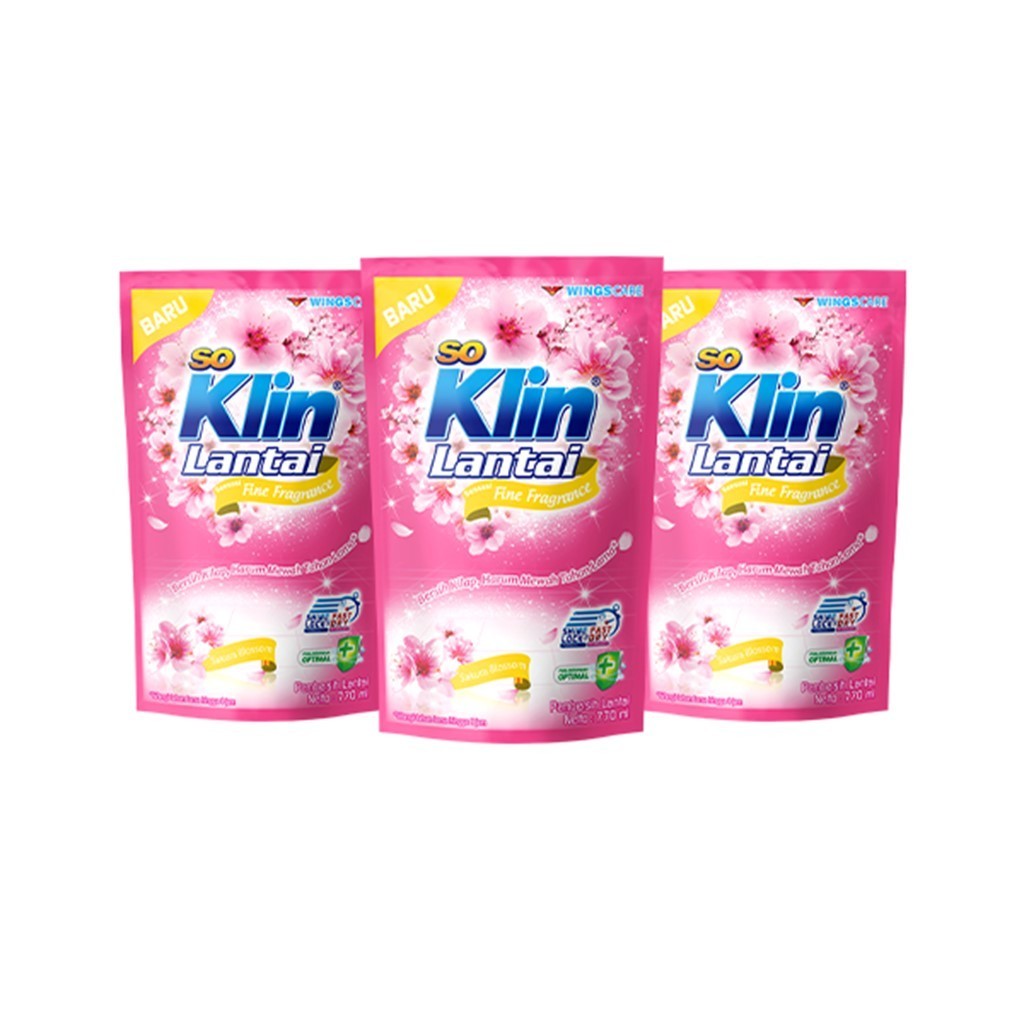 Soklin Pembersih Lantai Sakura Blossom Pouch 770 ml x3