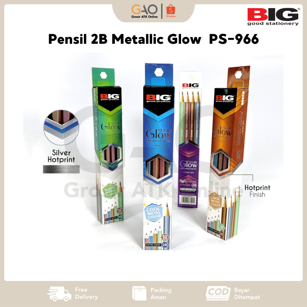 

Pensil 2B Metallic Glow BIG PS-966 (1Pack Isi 12Pcs)