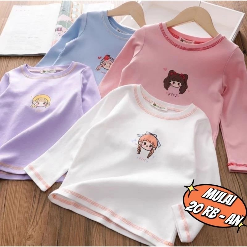 TUNIK ANAK PEREMPUAN USIA/ KAOS LENGAN PANJANG ANAK PEREMPUAN/ TUNIK REMAJA/ TUNIK BAYI/ KAOS HARIAN