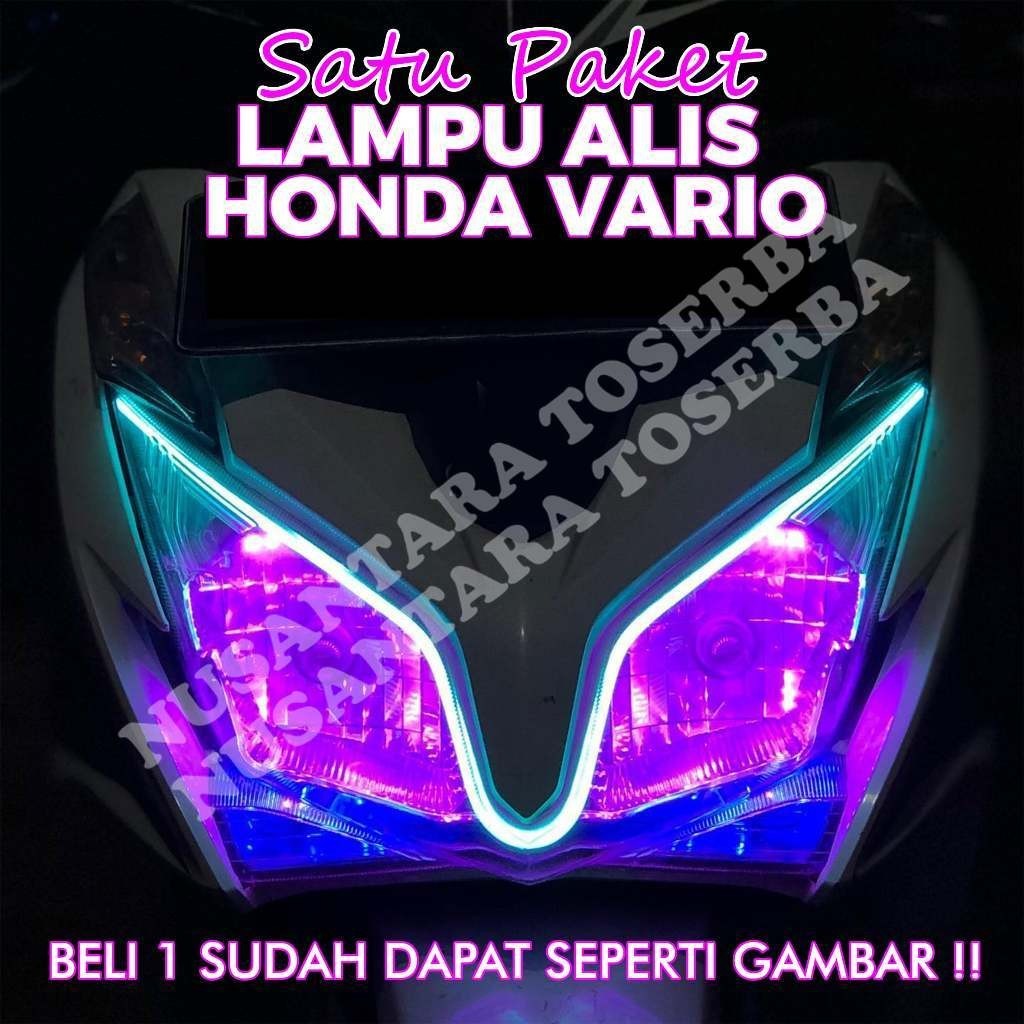 TINGGAL PASANG LAMPU ALIS VARIO PANJANG GRATIS DEVIL EYE TIDAK BERBINTIK / LAMPU DEPAN LED ALIS VARI