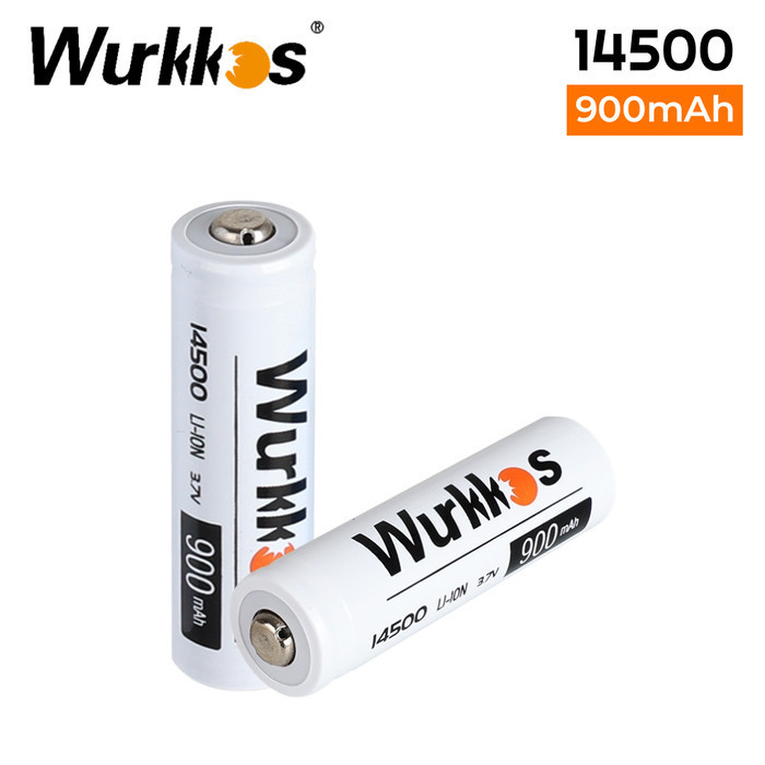 WURKKOS BATERAI 14500 900mAh BUTTON TOP 3.7 Volt SENTER LED