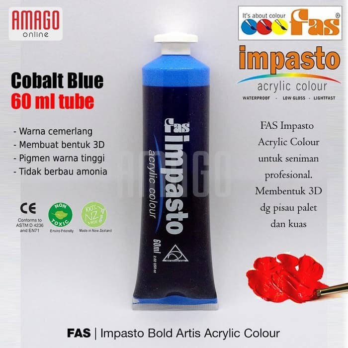

Cat Akrilik Lukis FAS Impasto Acrylic Professional Paint - 60 ml - Cobalt Blue