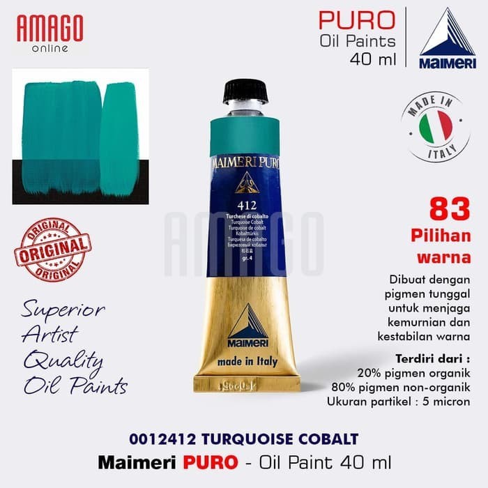 

MAIMERI Puro - Oil Paint - Turquoise Cobalt - 40ml - M0012412