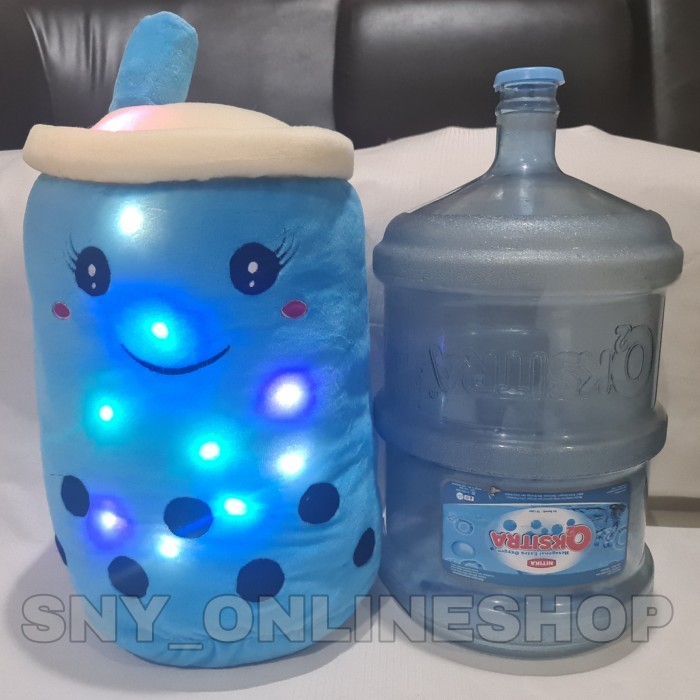 promosi toko Boneka Boba / Minuman Boba / Bantal Boba Biru LED 3 Mode 55cm Jumbo