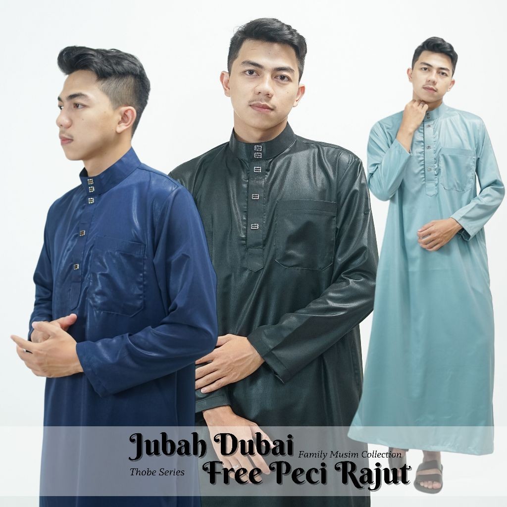 Jubah DUBAI gamis jubah pria dewasa dan remaja lengan panjang polos new motif terbaru premium jubah 