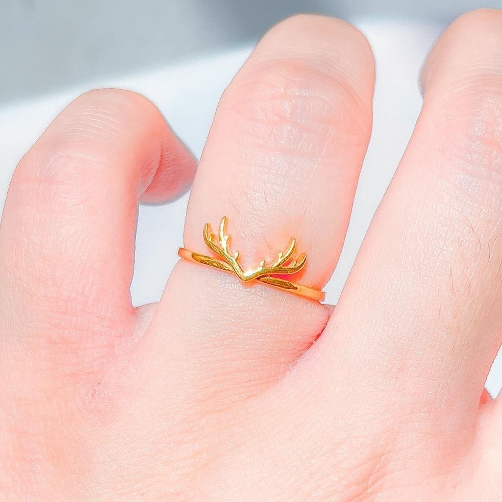 Cincin anak dan dewasa e asli  700 70 17k model mahkota deer crown frank*co simple bulat