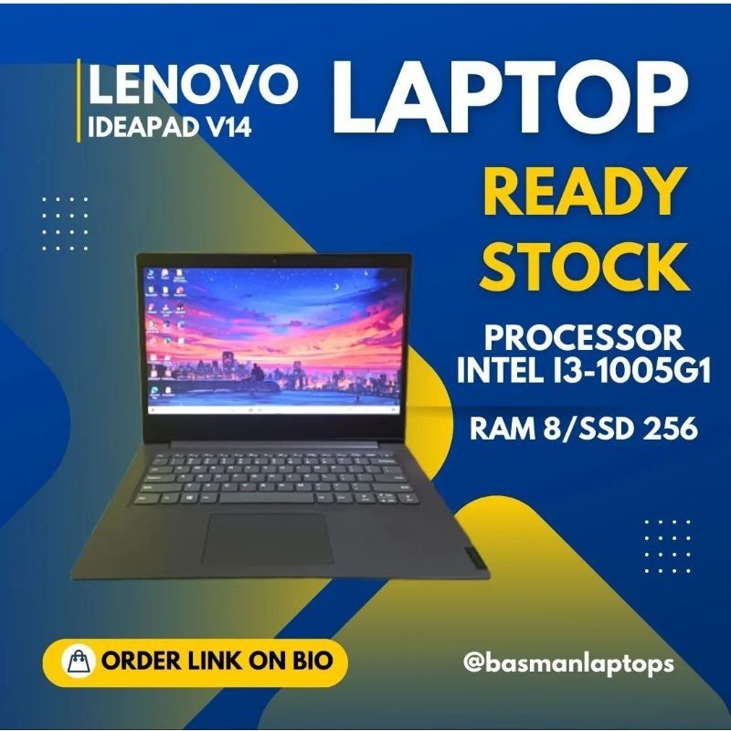 LAPTOP LENOVO IDEAPAD V14 CORE I3 GENERASI 10 RAM 8 PAKAI SSD - LAPTOP BEKAS MALANG - LAPTOP BERGARA