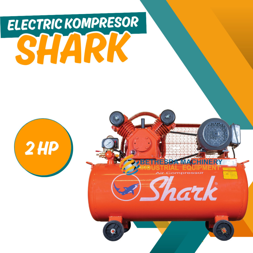 Kompresor Listrik 2 Pk 8 Bar Shark Dinamo 2 Hp