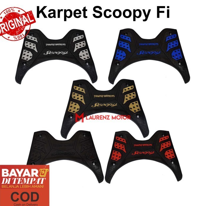 LM Karpet Honda Scoopy 2015 2016 2017 2018 Bordes Pijakan Kaki Alas Kaki - Biru