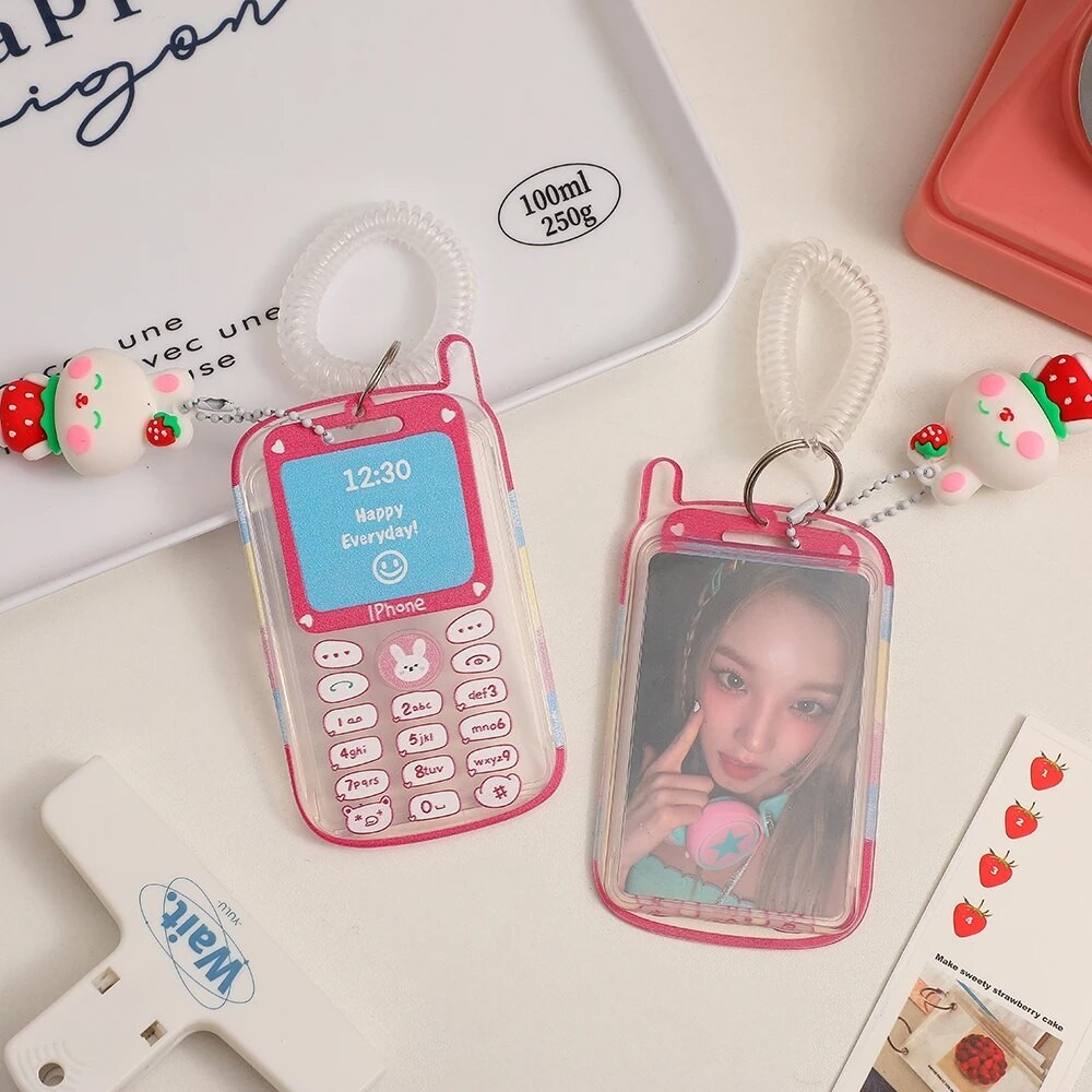 

Kawaii Rabbit Mobile Shape Kpop Photo Card Holder Idol Photo Protective Display Photocard Protective Holder
