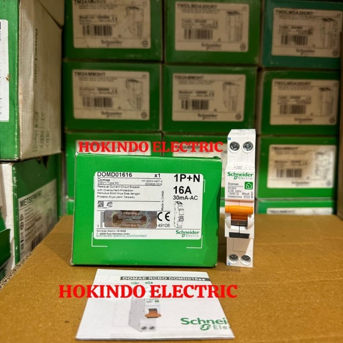 ELCB / RCBO SLIM DOMAE 1P+N 16A SCHNEIDER DOMD01616 MCB+ELCB SNI ASLI