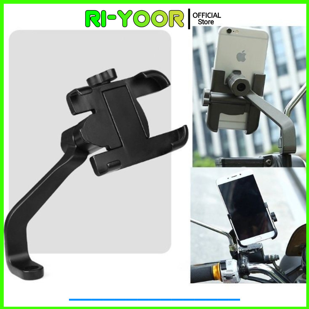 Holder HM20 Spion Motor Besi Aluminium Holder Motor Aluminium Dudukan Hp Spion Motor Universal