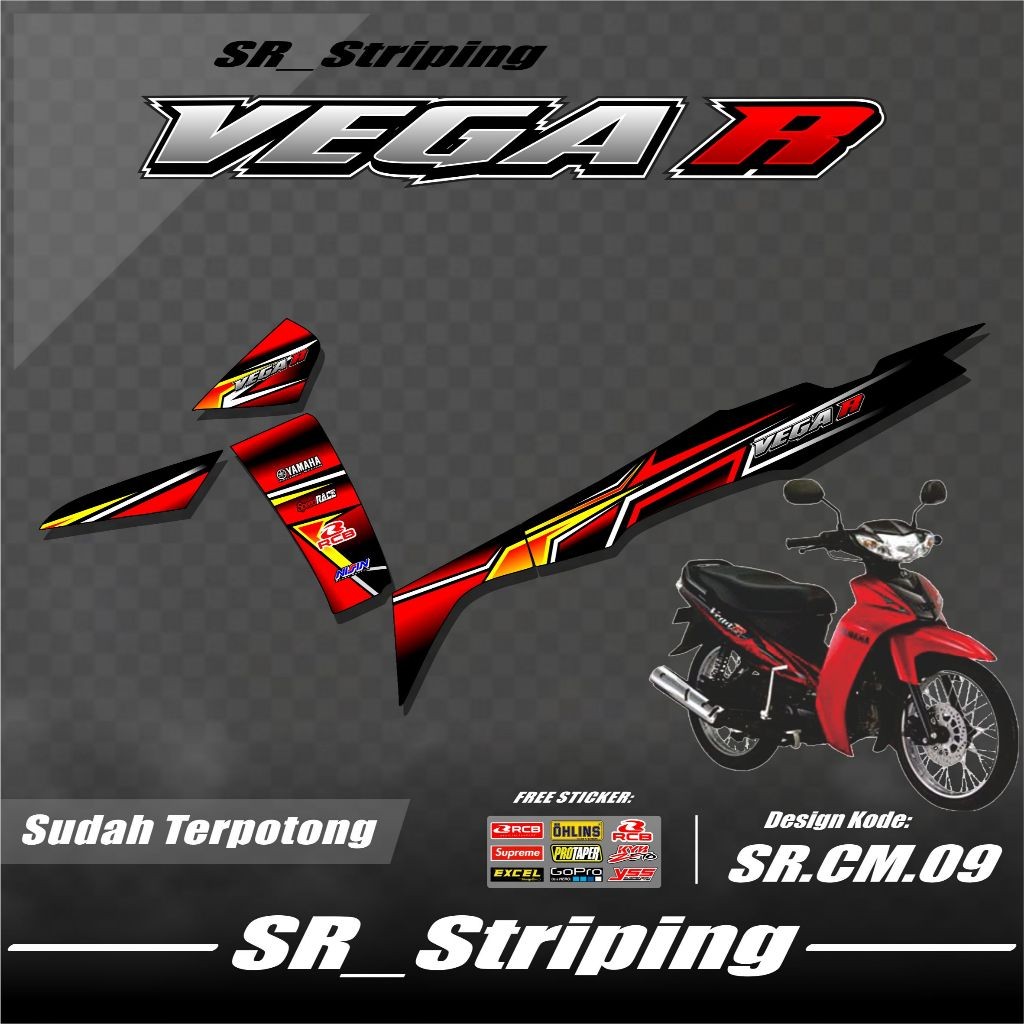 Striping Vega R New / Stiker Vega R New / Variasi Vega R New / Setiker Stiker List Variasi Motor Yam