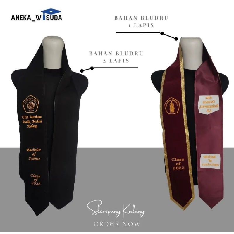 selempang leher / selempang kalung / selempang wisuda / selempang 2 sisi Selempang Wisuda