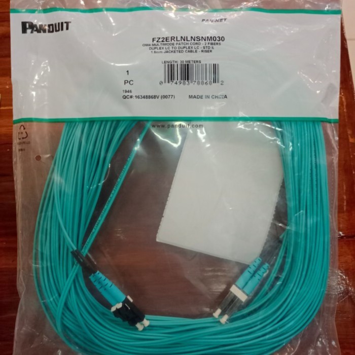 Patch Cord FO OM4 PANDUIT 30Meter MULTIMODE DUPLEX LC TO DUPLEX LC