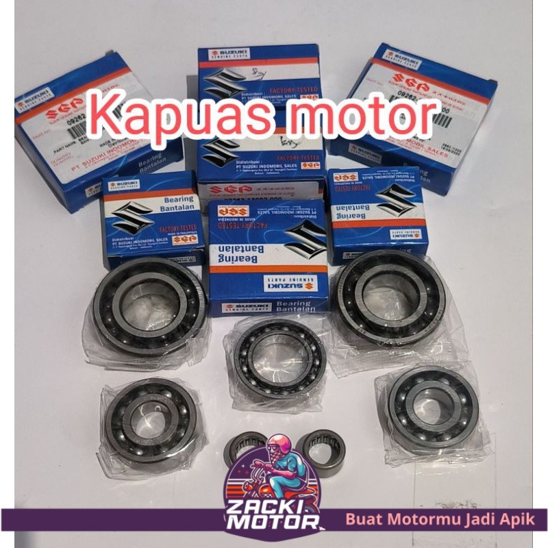 bearing mesin set kruk as rasio satria 2tak 2 tak hiu lumba lscm RK cool original sgp Suzuki