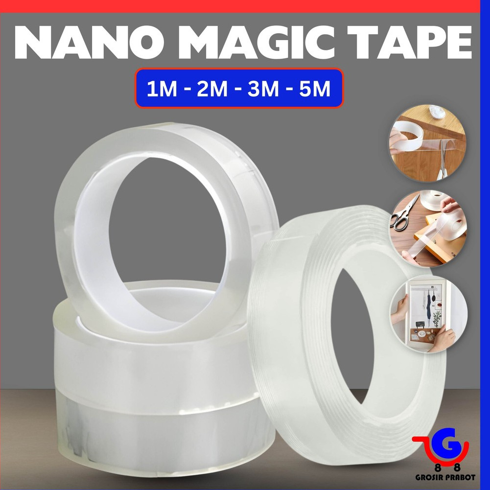 

Nano Double Tape Bening Super Magic Acrylic Isolasi 1M 2M 3M 5M Transparan Waterproff Dobel Tip Tahan Air Akrilik Washable