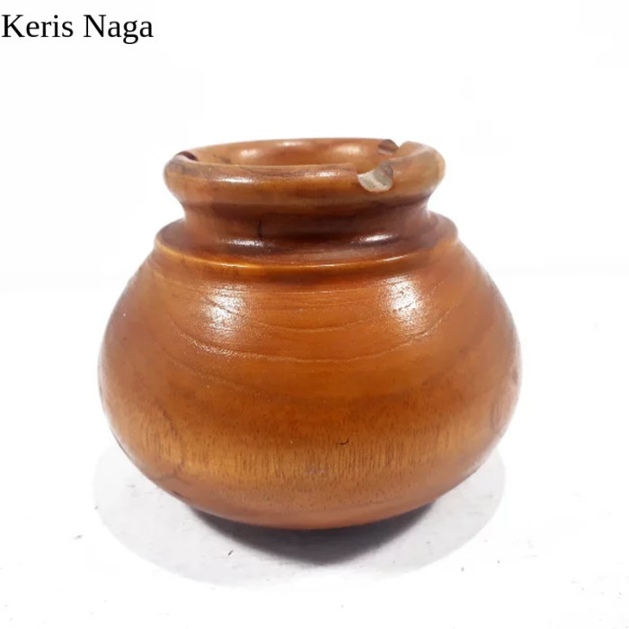 asbak rokok bentuk gentong antik kayu unik murah LSF6