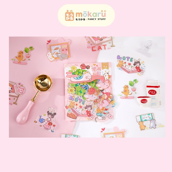 

Berry Cheese Flake Stickers Set / Sticker Tempel Lucu Anti Air Murah