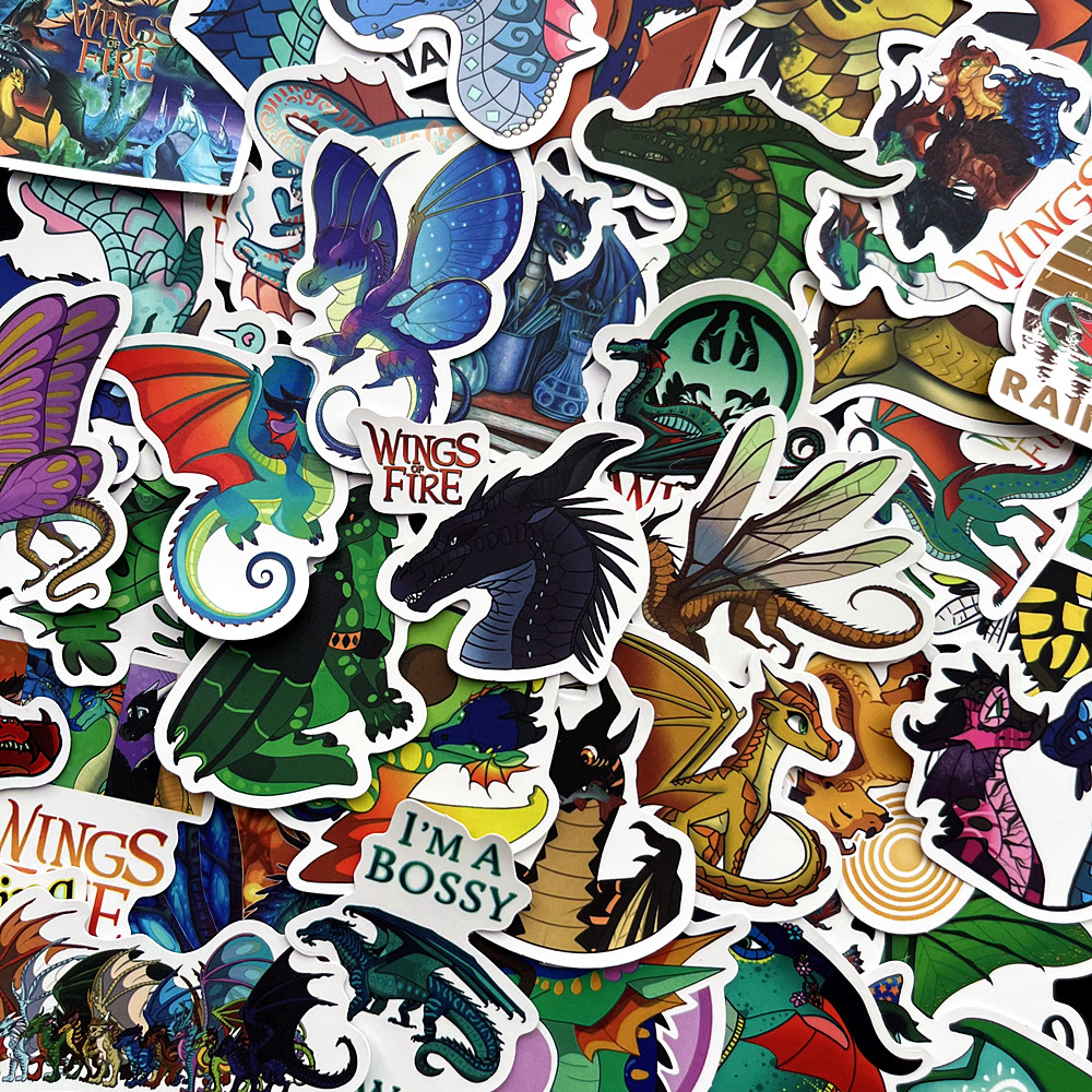 

10/50PCS Wings of Fire Dragon Animal Cartoon Sticker DIY Phone Laptop Luggage Skateboard Graffiti Decals Fun for Kid