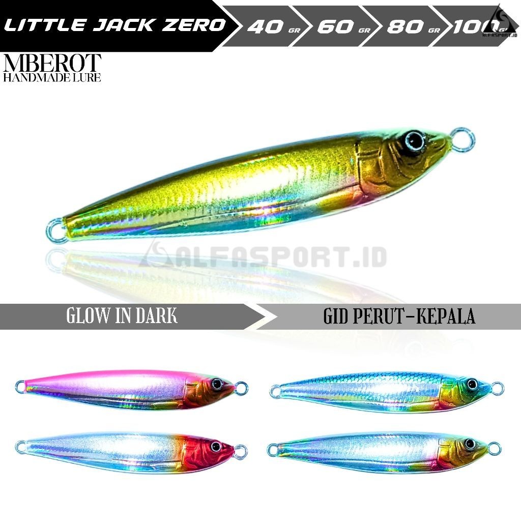 AlfaSport.Id [ LITTLE JACK ZERO ] Umpan Mancing Laut GID Mberot Metal Jig Replika Fishing Lure 40 60
