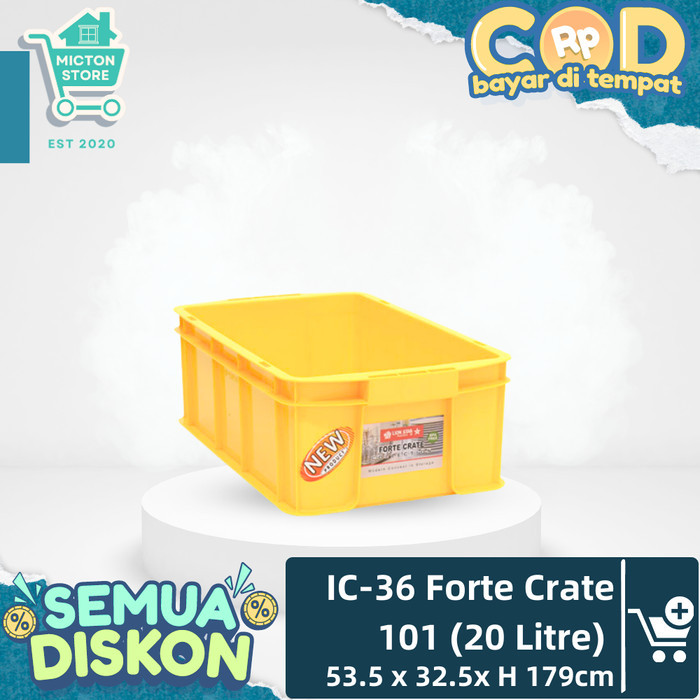 MICTON LION STAR Keranjang Forte Crate 101 20L Krat Plastik IC-36 Kotak Serbaguna Premium Kokoh Taha