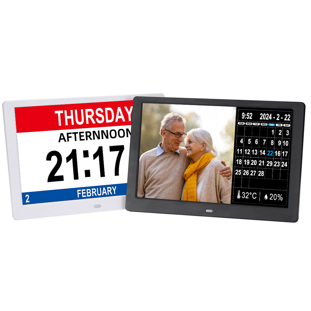 

10.1inch Digital LED Calendar Clock with Multi-Languages to Display Medicine Time Reminder for Elder, Home Desk, Wall Decoration
