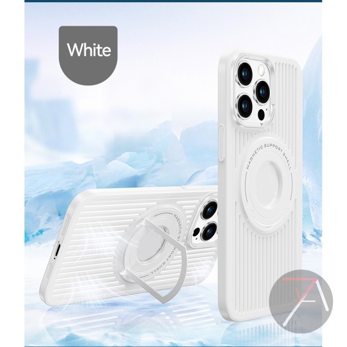 Iphone 12 Pro Max 12ProMax Magsafe Slim Hard Case Ring Stand CARRA - Airy Putih, Iphone 12ProMax