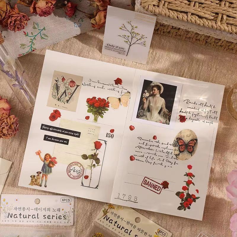 

6pcs/lot Kawaii Stationery Stickers Garden plant DIY Craft Scrapbooking Album Junk Journal Happy Planner Diary UV glue filling