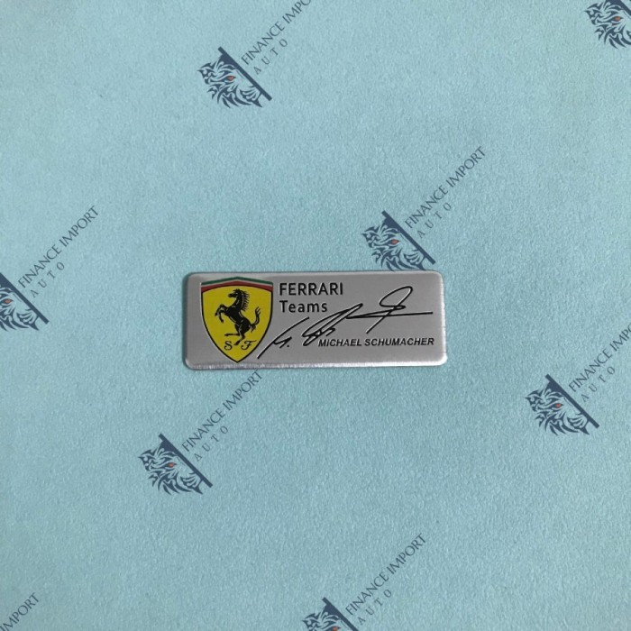 Emblem Alumunium Ferrari By Michael Schumacher Sticker Plat Ferrari - Model 1