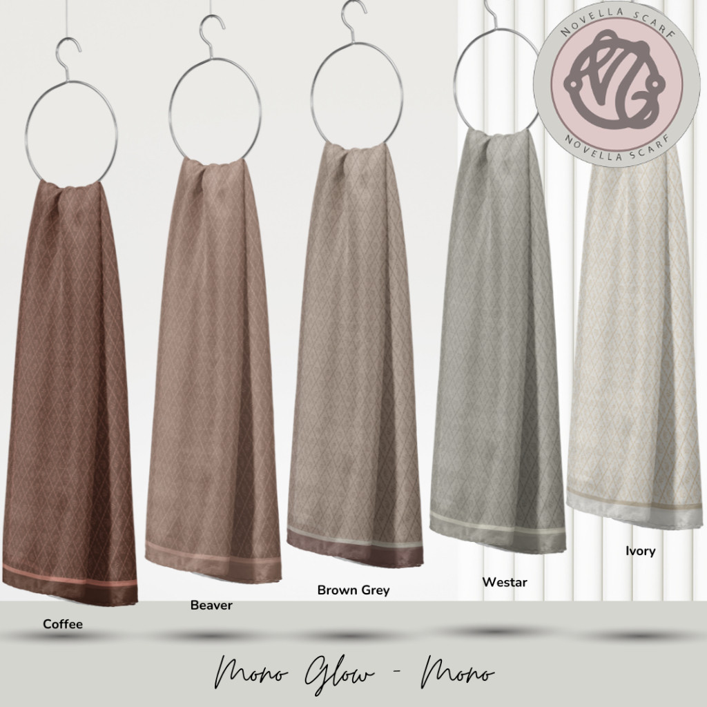 OFFICIAL NVL Mono Glow Mono - Monogram Series by The Novella Scarf ( UltraGlow premium voal) motif m