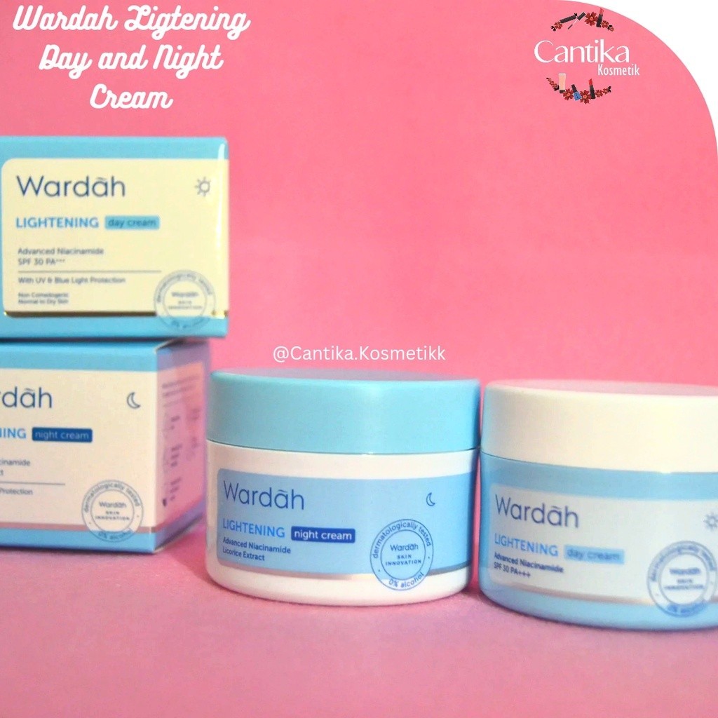 ♥ CANTIKA ♥ 🆆🅰🆁🅳🅰🅷 Wardah Lightening Day/Night Cream Besar moisturizer cream wajah pelembab dan penc