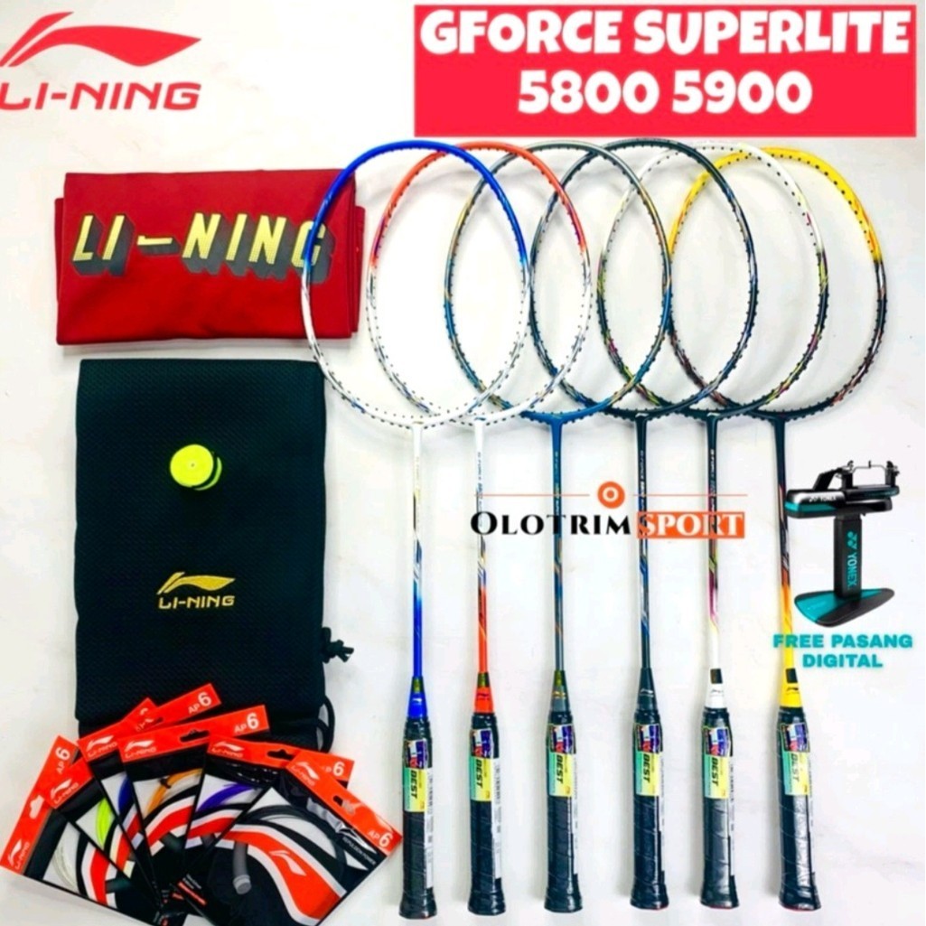 Raket Badminton LINING GFORCE  5800 5900 SUPERLITE 5U G Force Super Lite 100% ORIGINAL LINING