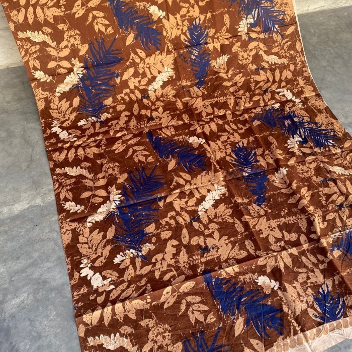 Kain Batik SOLO Motif ECOPRINT Daun COKLAT Kode : 96