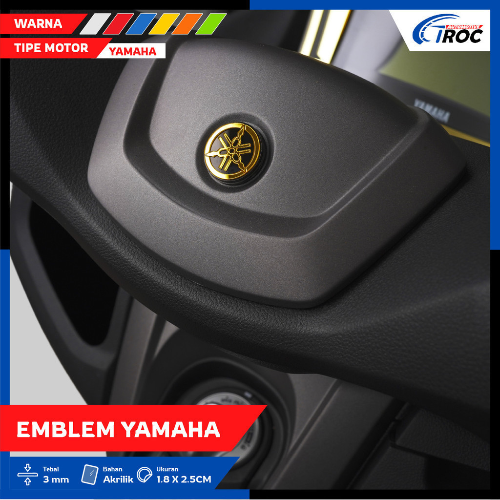 EMBLEM YAMAHA AKRILIK 3D GOLD SILVER EMBLEM LOGO YAMAHA EMBLEM MOTOR YAMAHA BULAT GARPUTALA NMAX NEW