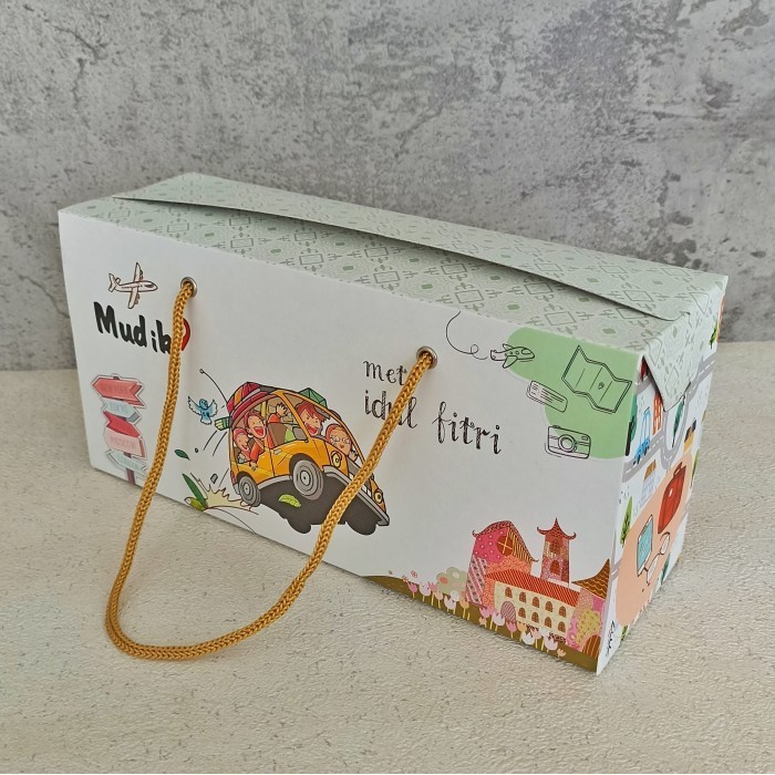 

Paper Bag Lebaran - Box Idul Fitri Muat 3 Toples 27.5 x 9,2 x 13,1 cm - Mudik