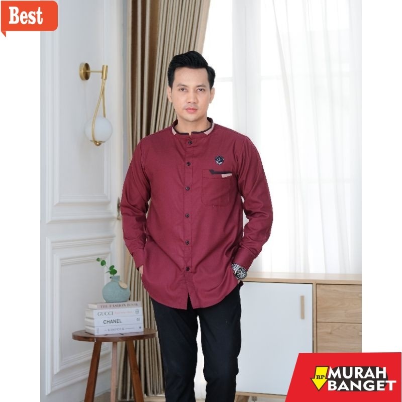 Baju muslim lengan panjang- Ilnaaf Kemko Baju Koko Lengan Panjang Manset