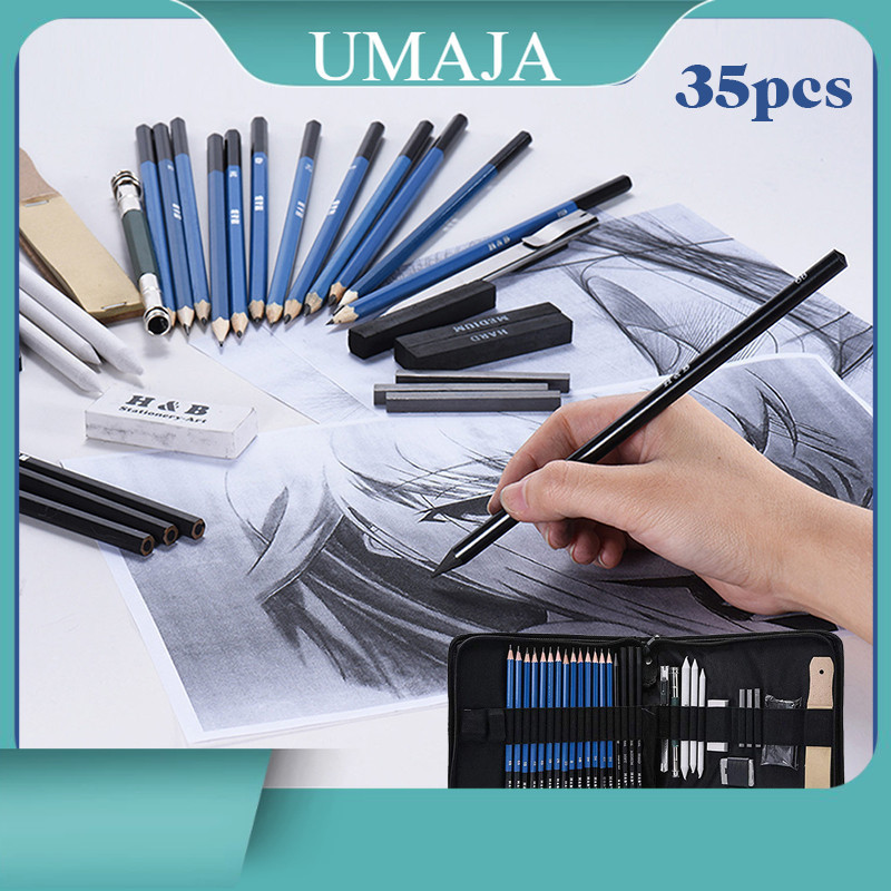 

Umaja 35Pcs Professional Set Sketsa Pensil Dan Pens