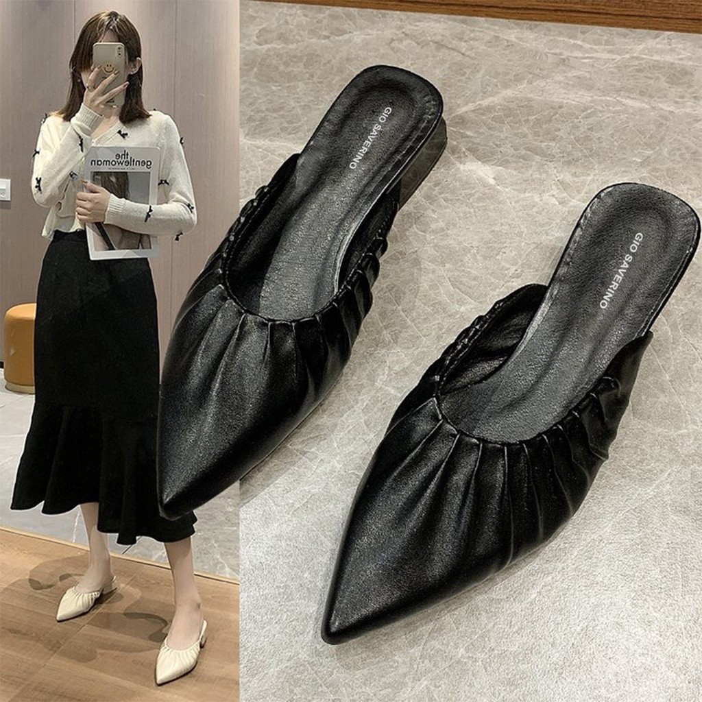 Gio Saverino JKT Gio Saverino Sandal Mules Wanita Mewah Korea
