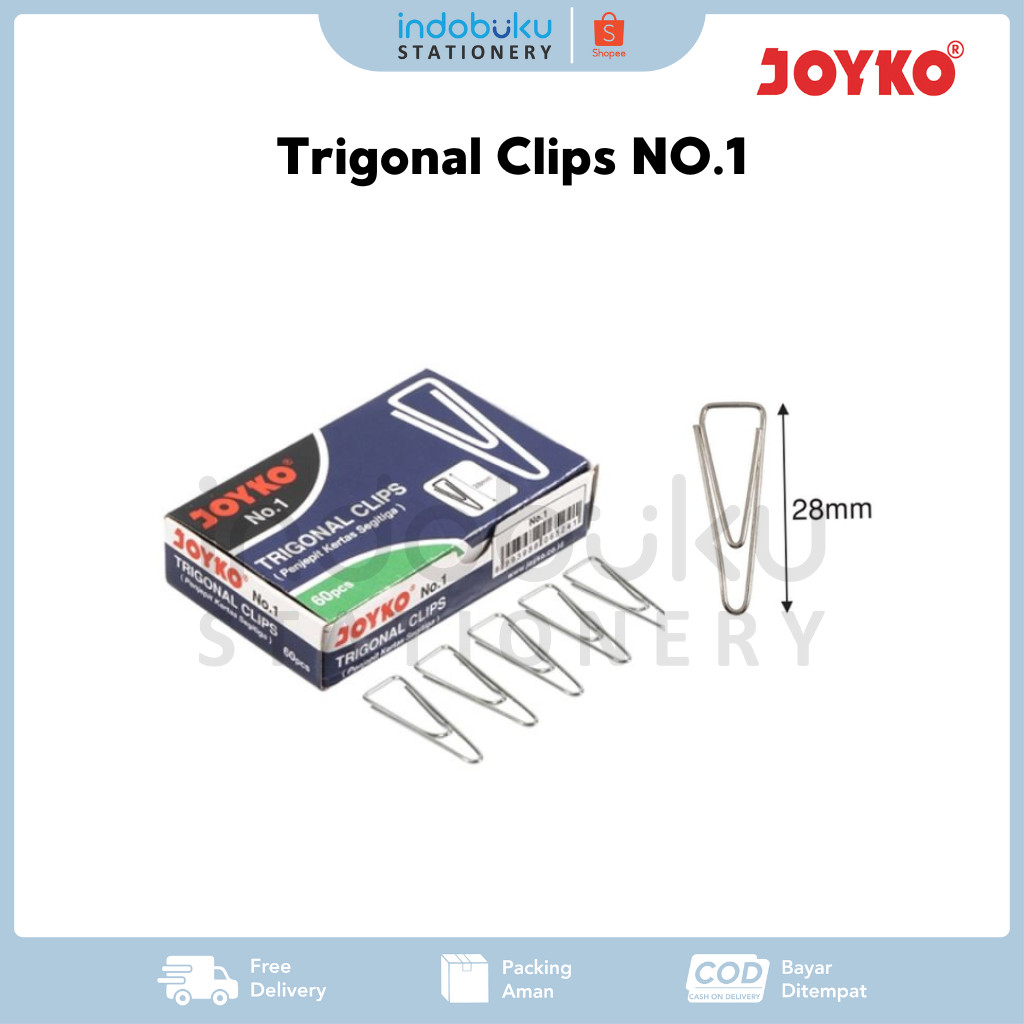 

Trigonal Clips Joyko NO.1 / Klip Penjepit Kertas Segitiga Joyko NO.1