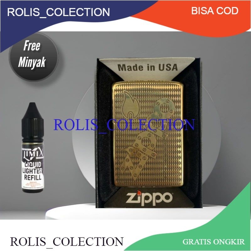 ROLIS NEW... KOREK API ZIPPO GOLD LOGO ZIPPO