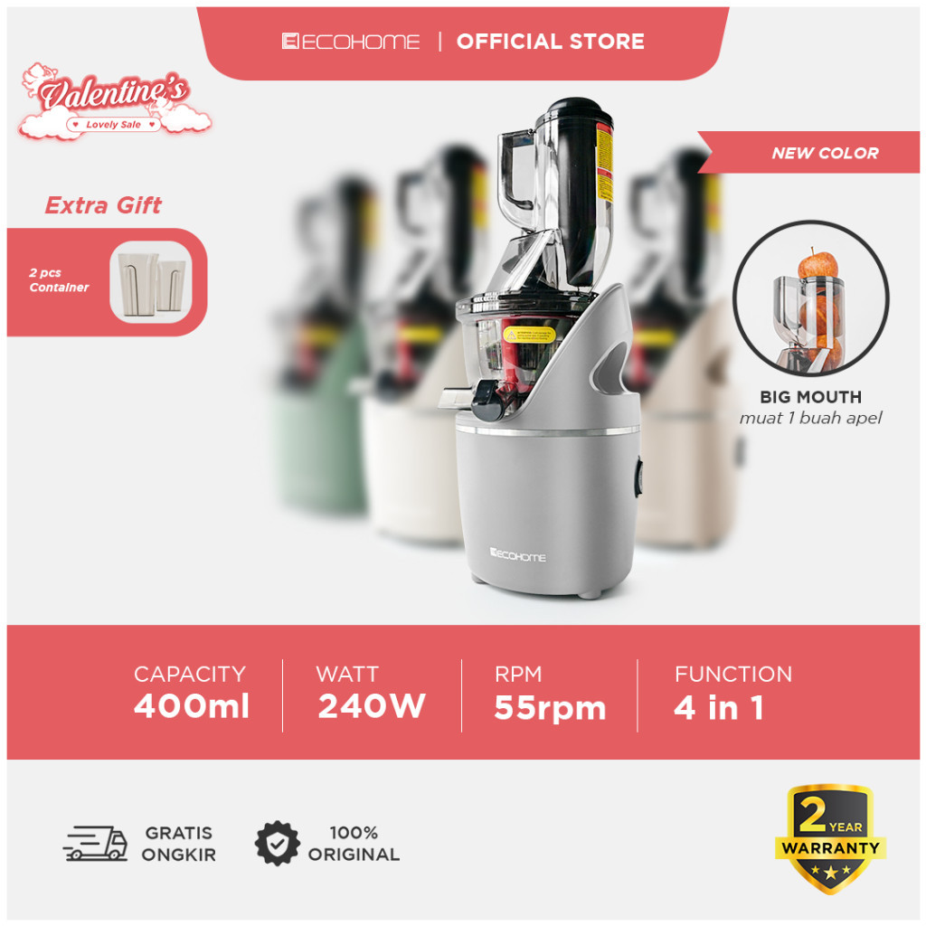 Ecohome Slow Juicer Big Mouth ESJ-999BM ESJ999BM ESJ 999BM