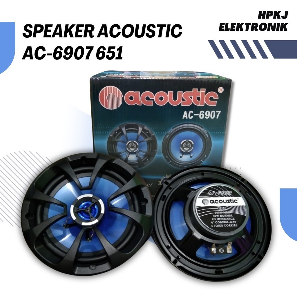 Speaker coaxial ACOUSTIC AC- 6907 651 2way sepasang 6" ACOUSTIC AC-6907 6inch