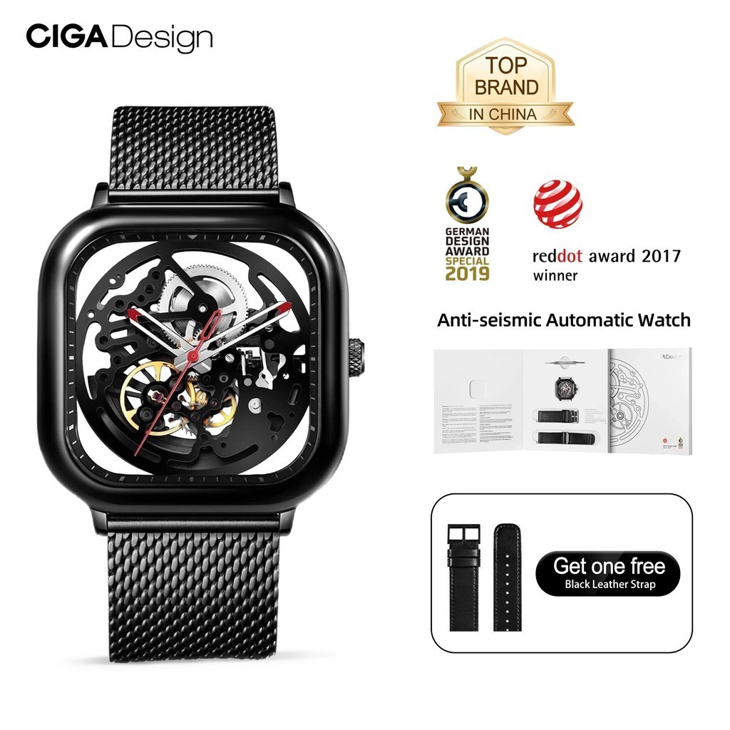 Jam Tangan Pria CIGA Design Anti-seismic Automatic Watches Men Women Skeleton Mechanical Watches 316