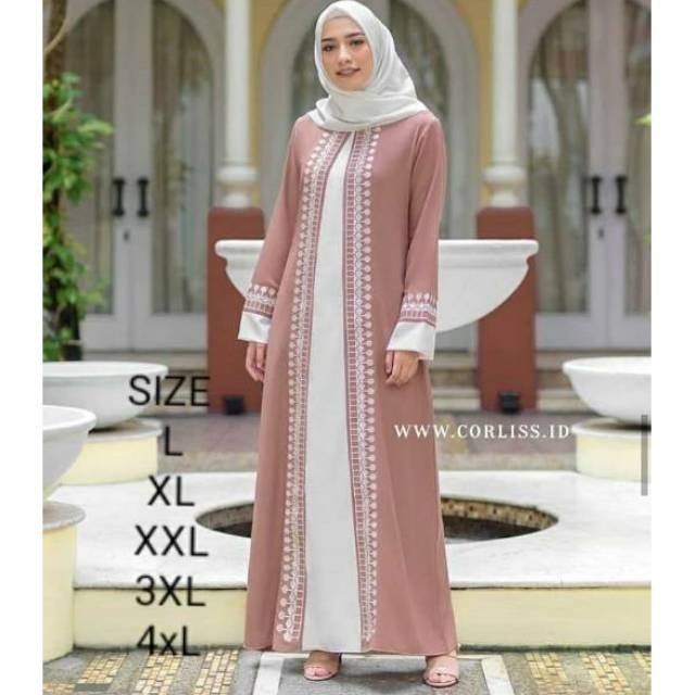 Gamis Abaya Syar'i Jumbo  Gamis Ns FC Najibah L XL XXL XXXL 4XL - Abaya-lavender, L