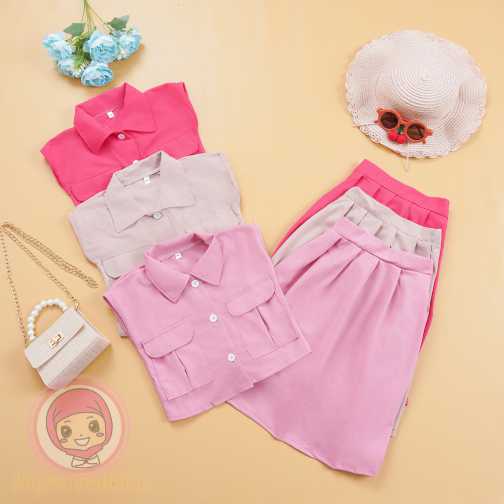 KIMYKUMI SETELAN ANAK PELIA/SET CELANA ROK POLOS