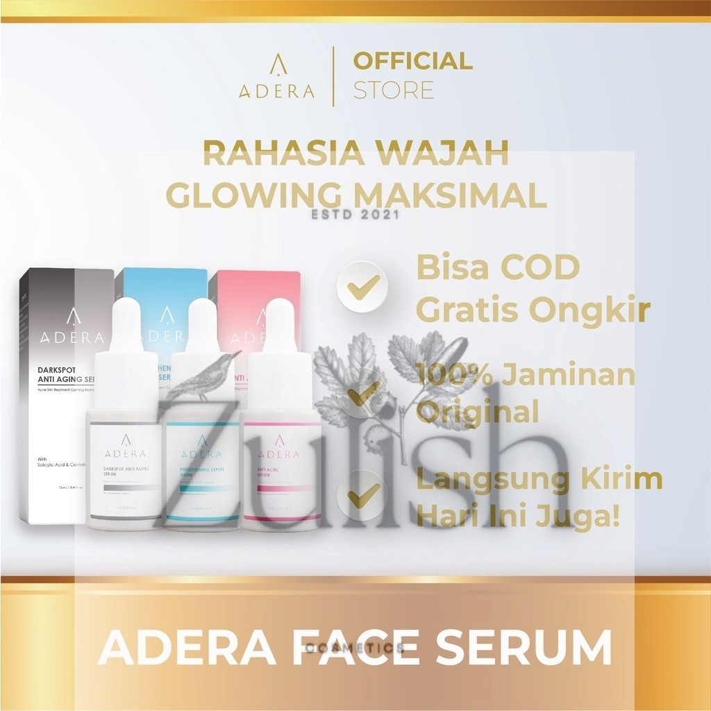 Skincare Paket Paket Adera- Serum Wajah Glowing Putih Bersih Bebas Jerawat Kusam Bintik Hitam Terdaftar Bpom Bergaransi Asli
