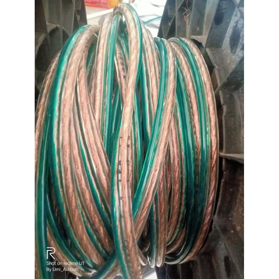 KABEL LISTRIK 1 METER TRANSPARAN KABEL SERABUT PER ROL 2 X120MM