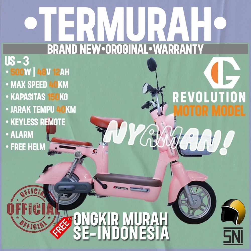 Sepeda Listrik Dewasa Goda 150 Garansi Resmi - GODA OFFICIAL STORE SURABAYA ANEKA EBIKE