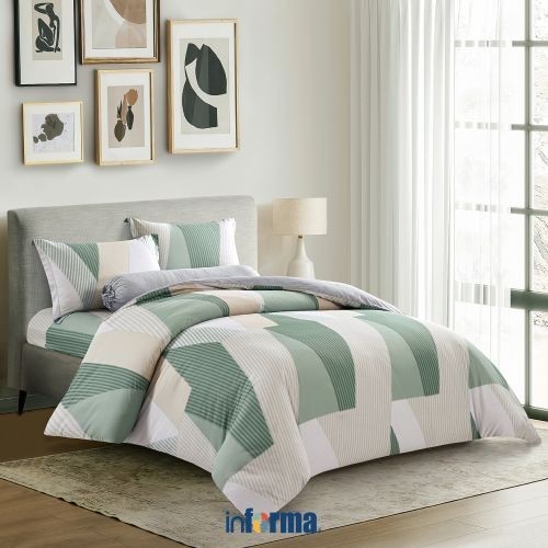 Informa 200x200 cm Set 7 pcs Seprai Super King Katun Jada Sprei Seprai Aesthetic Seprei Sheet Set Be